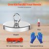 Magnet Fishing Kit, 1300 LBS/590 Kg Single-Sided Pulling Force Strong Magnet Fishing Kit